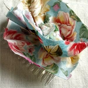 Floral Fabric Hair Comb